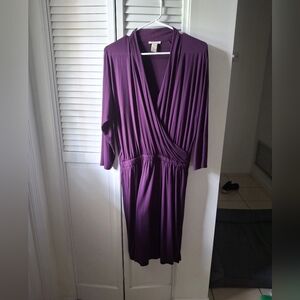 White + Warren Purple Dress